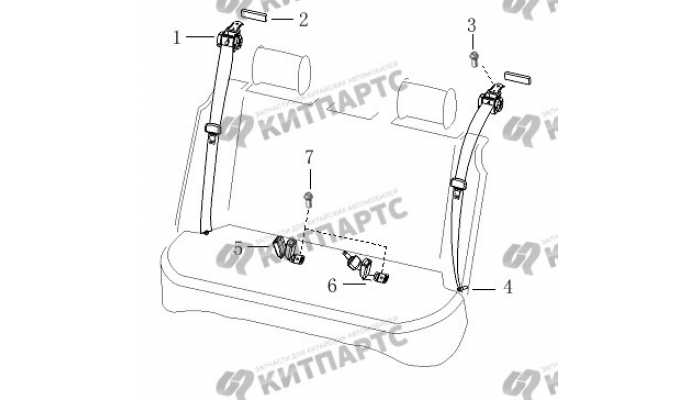 Ремень безопасности задний BYD F3 (F3R)