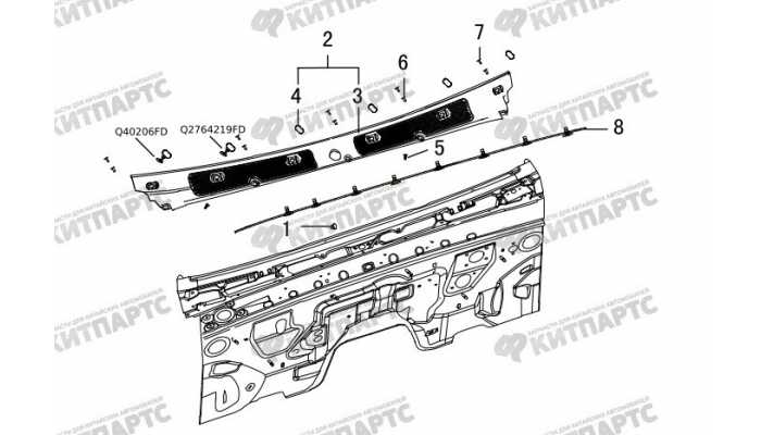 Накладка панели стеклоочистителя Great Wall Hover H3